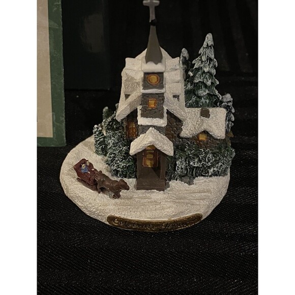 Thomas Kinkade Miniature Sculpture Sunday Evening Sleigh Ride 1999 in box - Picture 2 of 8